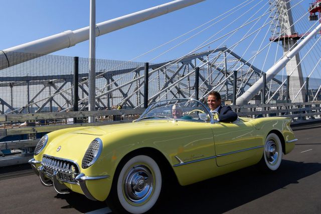 Cuomo, seen here in 2017 enjoying the new bridge he named after his dad, just gave himself a raise that will bring his salary to $250,000.